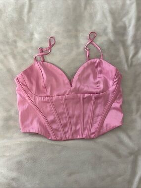 Pink Satin Corset Top